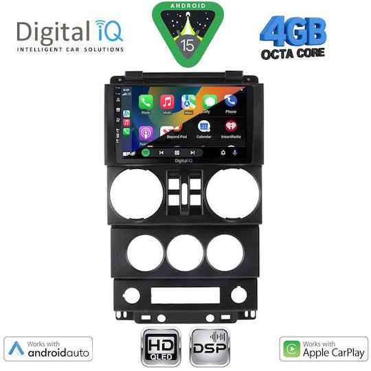 Digital IQ Ηχοσύστημα Αυτοκινήτου για Jeep Wrangler 2006-2011 (Bluetooth/USB/WiFi/GPS/Apple-Carplay/Android-Auto) με Οθόνη Αφής 9"