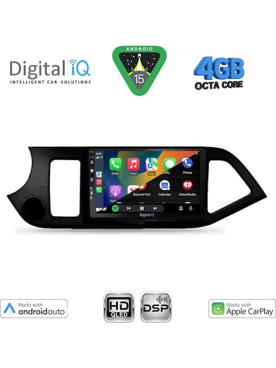 Digital IQ Car Audio System for Kia Picanto 2011-2017 (Bluetooth/USB/WiFi/GPS/Apple CarPlay/Android Auto) with 9" Touch Screen