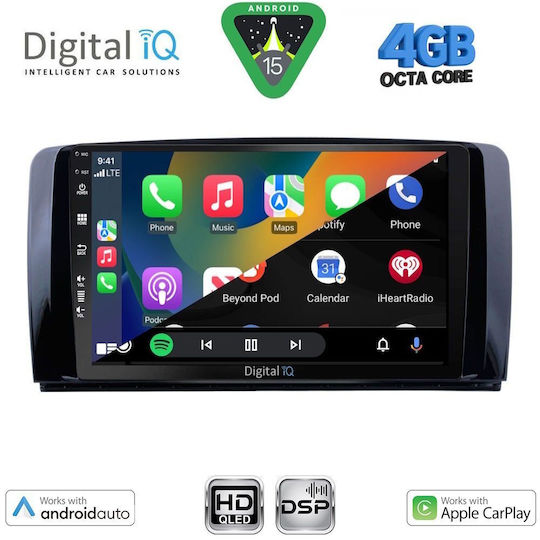 Digital IQ Auto-Audiosystem für Mercedes-Benz R-Klasse 2006-2015 Bluetooth USB Eingebautes Wi-Fi GPS Apple CarPlay Android Auto mit 9 Zoll Touchscreen