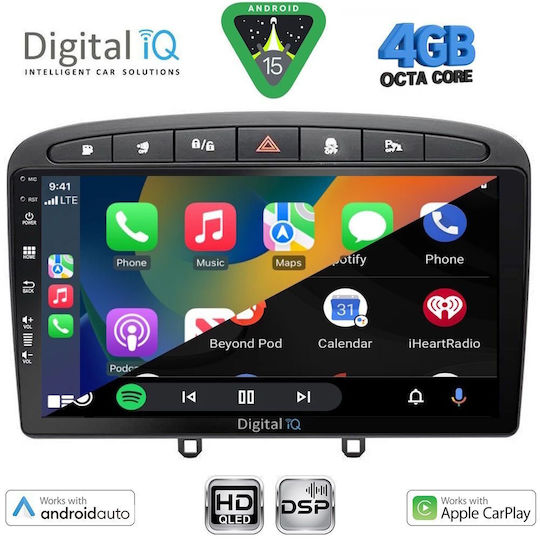 Digital IQ Car Audio System for Peugeot 308 RCZ 2007-2012 with Touch Screen 9" Digital IQ BXF 16513BL CPAA