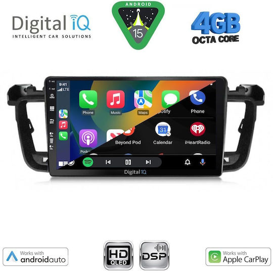 Digital IQ Car Audio System for Peugeot 508 2010-2016 Bluetooth USB WiFi GPS Apple CarPlay Android Auto with 9" Touch Screen