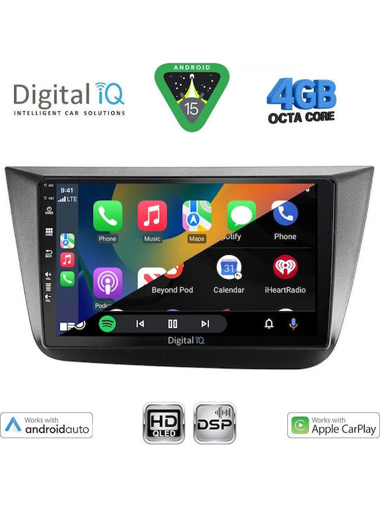 Digital IQ Car Audio System for Seat Altea 2004-2015 Bluetooth USB WiFi GPS Apple CarPlay Android Auto with 9" Touch Screen