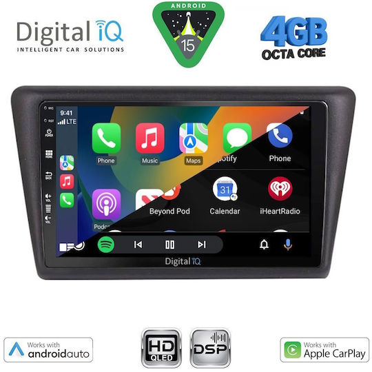 Digital IQ Ηχοσύστημα Αυτοκινήτου για Skoda Rapid 2014-2019 (Bluetooth/USB/WiFi/GPS/Apple-Carplay/Android-Auto) με Οθόνη Αφής 9"