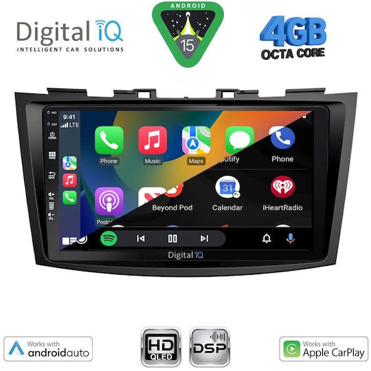 Digital IQ Car Audio System for Suzuki Swift 2011-2016 Bluetooth USB WiFi GPS Apple CarPlay Android Auto with 9" Touch Screen