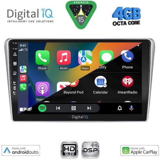 Digital IQ Car Audio System for Toyota Avensis 2003-2009 (Bluetooth/USB/WiFi/GPS/Apple CarPlay/Android Auto) with 9" Touch Screen