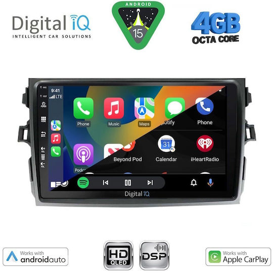 Digital IQ Car Audio System for Toyota Corolla 2006-2012 Bluetooth USB WiFi GPS Apple CarPlay Android Auto with 9" Touch Screen