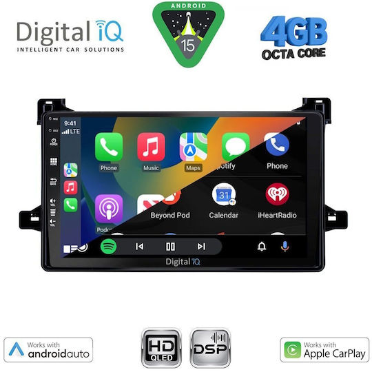 Digital IQ Car Audio System for Toyota Prius 2016-2020 Bluetooth USB WiFi GPS Apple CarPlay Android Auto with 9" Touch Screen