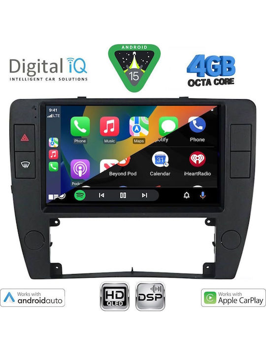 Digital IQ Car Audio System for Volkswagen Passat 2000-2005 (Bluetooth/USB/WiFi/GPS/Apple CarPlay/Android Auto) with 9" Touch Screen
