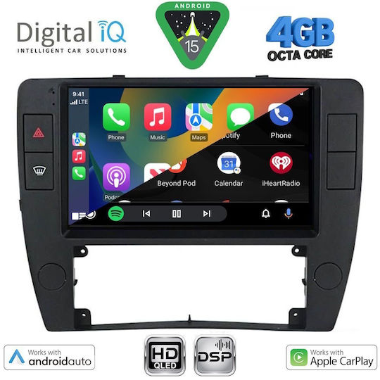 Digital IQ Car Audio System for Volkswagen Passat 2000-2005 (Bluetooth/USB/WiFi/GPS/Apple CarPlay/Android Auto) with 9" Touch Screen