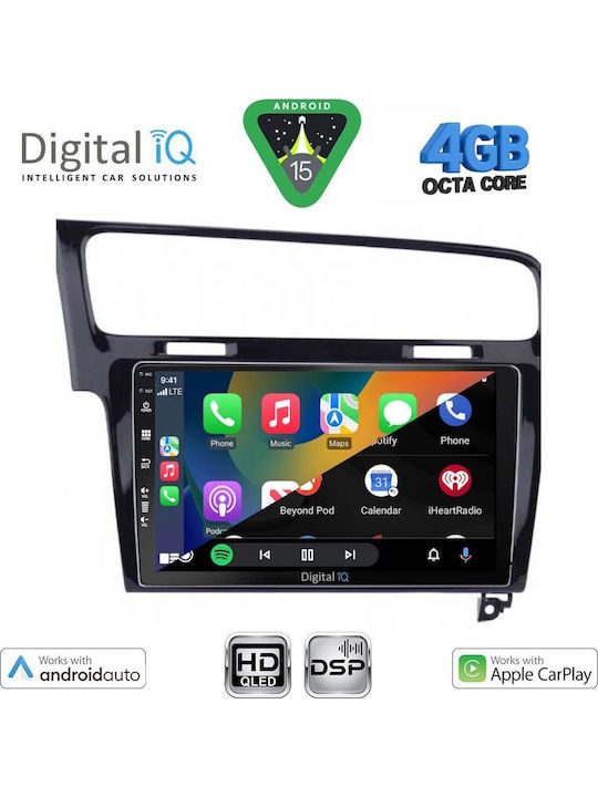 Digital IQ Car Audio System for Volkswagen Golf 2013-2020 Bluetooth USB WiFi GPS Apple CarPlay Android Auto with 10" Touch Screen