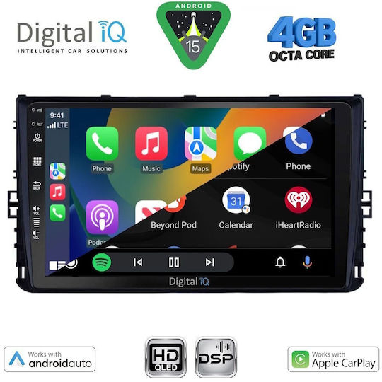 Digital IQ Ηχοσύστημα Αυτοκινήτου για Volkswagen Polo / T-Roc / T-Cross 2017-2026 (Bluetooth/USB/WiFi/GPS/Apple-Carplay/Android-Auto) με Οθόνη Αφής 9"