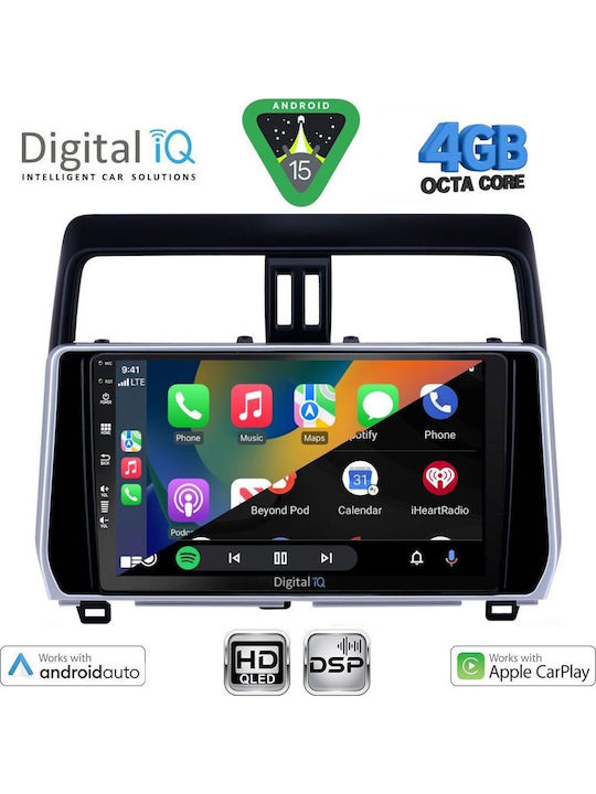 Digital IQ Car Audio System for Toyota Land Cruiser 2019-2023 Bluetooth USB WiFi GPS Apple CarPlay Android Auto with 10" Touch Screen