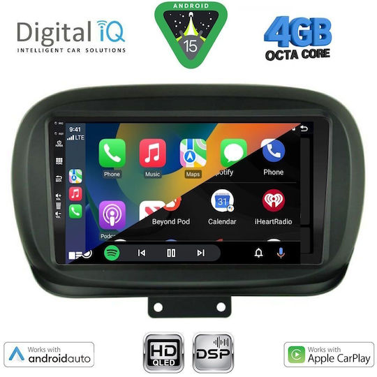 Digital IQ Ηχοσύστημα Αυτοκινήτου για Fiat 500X 2014-2019 (Bluetooth/USB/WiFi/GPS/Apple-Carplay/Android-Auto) με Οθόνη Αφής 9"