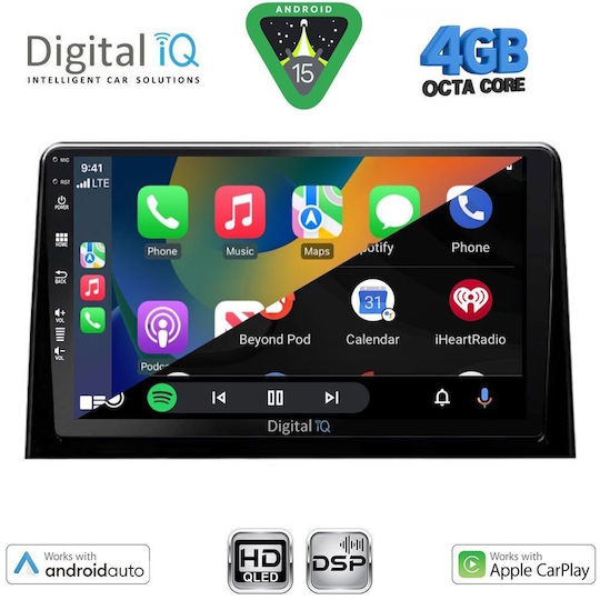 Digital IQ Ηχοσύστημα Αυτοκινήτου για Peugeot Partner Opel Combo Fiat Doblo Toyota Proace Citroen Berlingo 2022+ (Bluetooth/USB/WiFi/GPS/Apple-Carplay/Android-Auto) με Οθόνη Αφής 10"