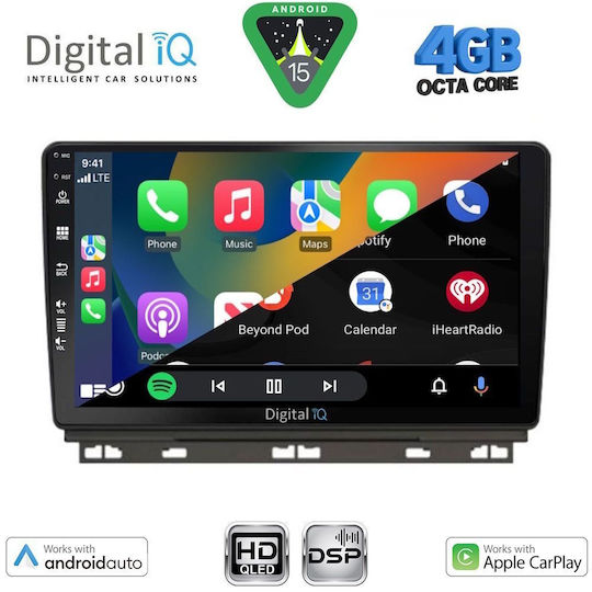 Digital IQ Ηχοσύστημα Αυτοκινήτου για Renault Clio / Captur 2019 (Bluetooth/USB/WiFi/GPS/Apple-Carplay/Android-Auto) με Οθόνη Αφής 9"