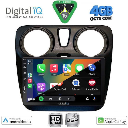 Digital IQ Ηχοσύστημα Αυτοκινήτου για Dacia Dokker 2012-2022 (Bluetooth/USB/WiFi/GPS/Apple-Carplay/Android-Auto) με Οθόνη Αφής 9"