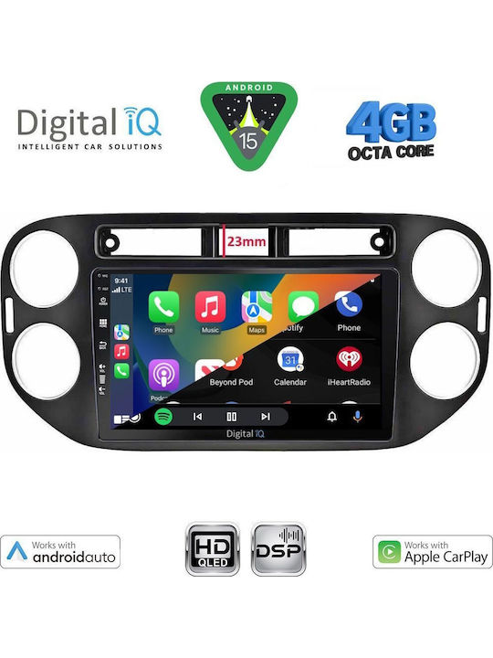 Digital IQ Car Audio System for Volkswagen Tiguan 2011-2016 (Bluetooth/USB/WiFi/GPS/Apple CarPlay/Android Auto) with 9" Touch Screen