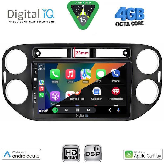 Digital IQ Car Audio System for Volkswagen Tiguan 2011-2016 (Bluetooth/USB/WiFi/GPS/Apple CarPlay/Android Auto) with 9" Touch Screen