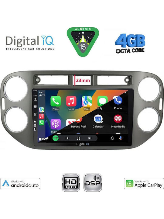 Digital IQ Car Audio System for Volkswagen Tiguan 2011-2016 Bluetooth USB WiFi GPS Apple CarPlay Android Auto with 9" Touch Screen