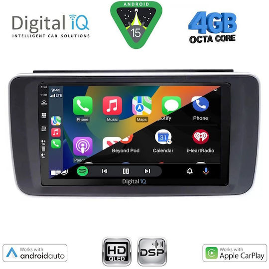 Digital IQ Car Audio System for Nissan Leaf 2018 with Touch Screen 9" Digital IQ BXF 16473_CPAA Bluetooth USB Wi-Fi GPS Apple CarPlay Android Auto