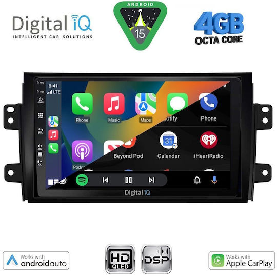 Digital IQ Ηχοσύστημα Αυτοκινήτου για Fiat Sedici Suzuki SX4 2005-2013 (Bluetooth/USB/WiFi/GPS/Apple-Carplay/Android-Auto) με Οθόνη Αφής 9"