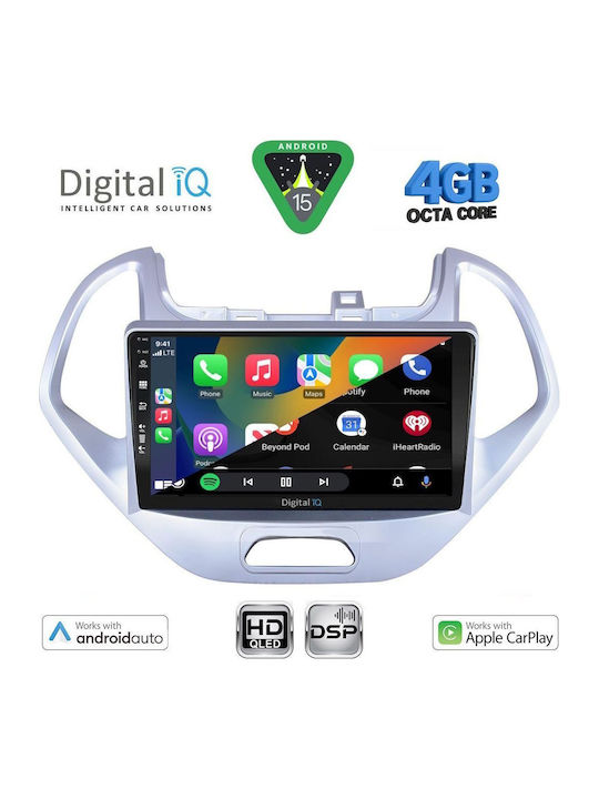 Digital IQ Car Audio System for Ford Ka 2017-2023 Bluetooth USB WiFi GPS Apple CarPlay Android Auto with 9" Touch Screen