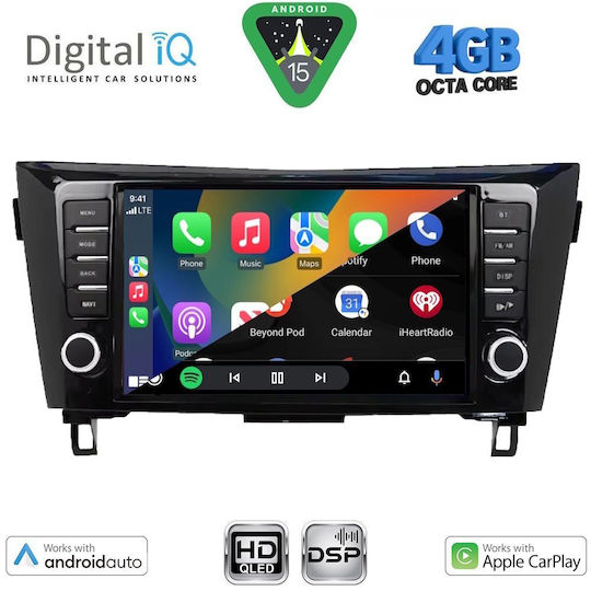 Digital IQ Ηχοσύστημα Αυτοκινήτου για Nissan Qashqai / X-Trail 2014-2021 (Bluetooth/USB/WiFi/GPS/Apple-Carplay/Android-Auto) με Οθόνη Αφής 9"