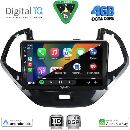 Digital IQ Car Audio System for Ford Ka 2017-2023 Bluetooth USB WiFi GPS Apple CarPlay Android Auto with 9" Touch Screen