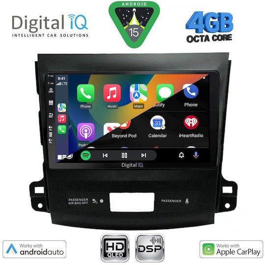 Digital IQ Car Audio System for Peugeot 4007 Mitsubishi Outlander Citroen C-Crosser 2006-2012 (Bluetooth/USB/WiFi/GPS/Apple CarPlay/Android Auto) with 9" Touch Screen