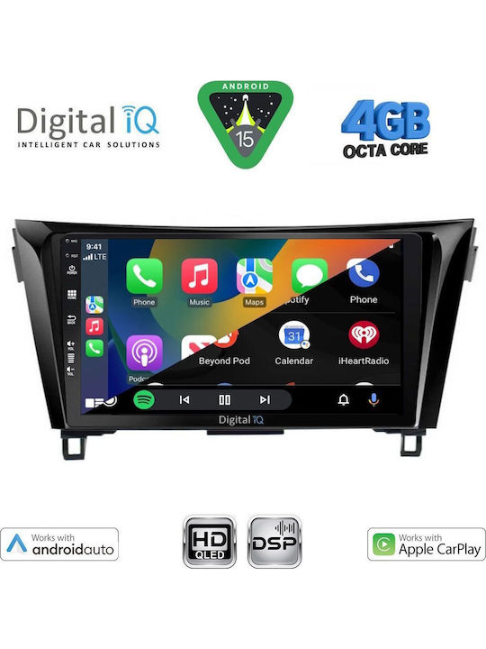 Digital IQ Car Audio System for Nissan Qashqai / X-Trail 2014-2021 Bluetooth USB WiFi GPS Apple CarPlay Android Auto with 10" Touch Screen