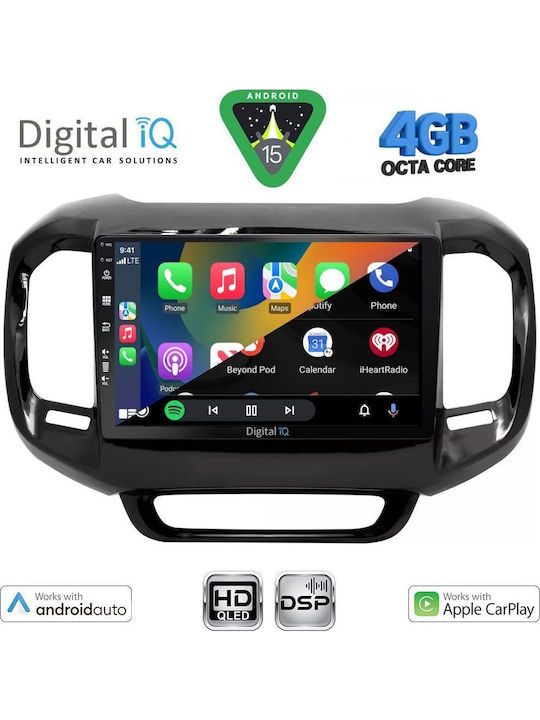 Digital IQ Car Audio System for Fiat Toro 2017-2021 with Touch Screen 9" Bluetooth USB Wi-Fi GPS Apple CarPlay Android Auto Digital IQ BXF 16127 CPAA