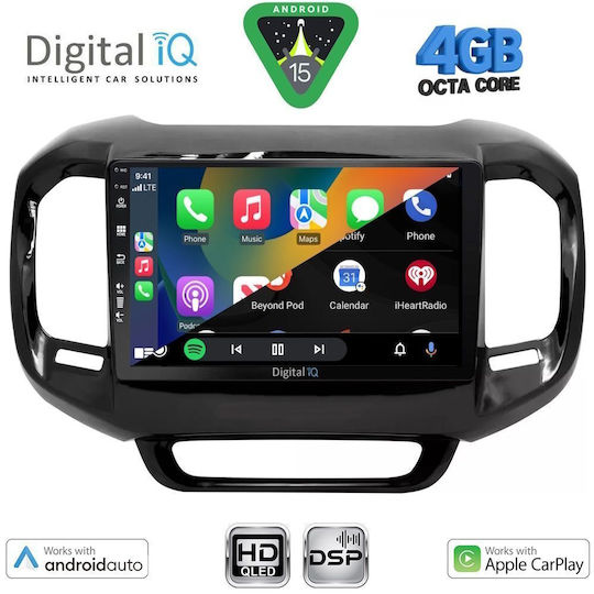 Digital IQ Car Audio System for Fiat Toro 2017-2021 with Touch Screen 9" Bluetooth USB Wi-Fi GPS Apple CarPlay Android Auto Digital IQ BXF 16127 CPAA
