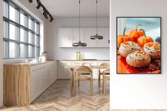 iLovePrints Pumpkin Spice Donuts Gemälde Mit Gewürzen Kürbis 70x100