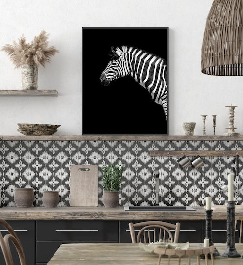 Painting Zebra In Black White Zebra In Black White 100x150