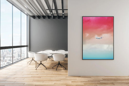 Painting Qatar Airways Plane In Colorful Sky Qatar Airways Plane In The Colorful Sky 70x100