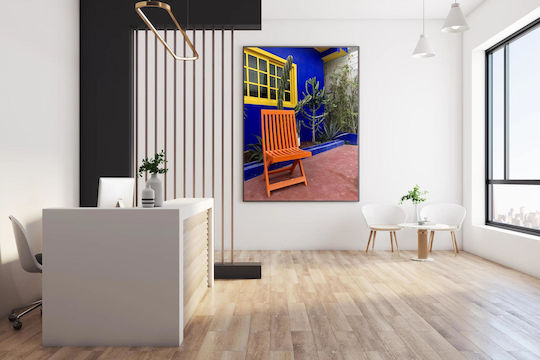Πίνακας Colorful Patio Chair Cacti Πολύχρωμο Αίθριο Καρέκλα Κάκτους 70x100