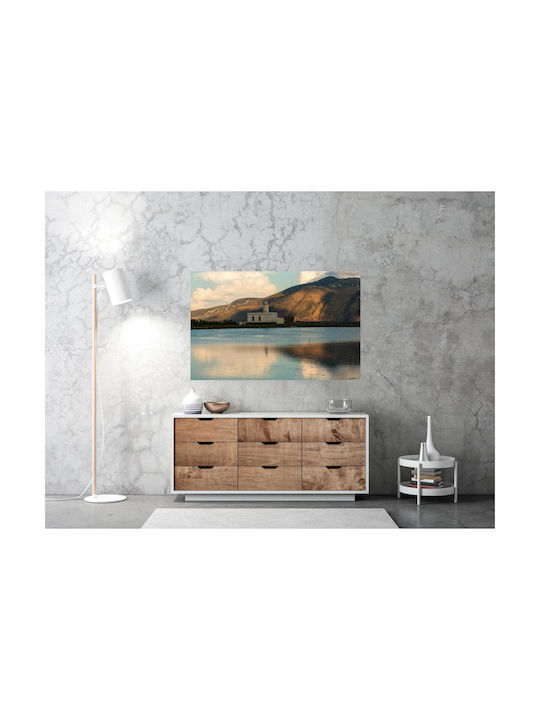 iLovePrints Lighthouse Gemälde By Mountain Färo Dipa Sto Vouno 100x70