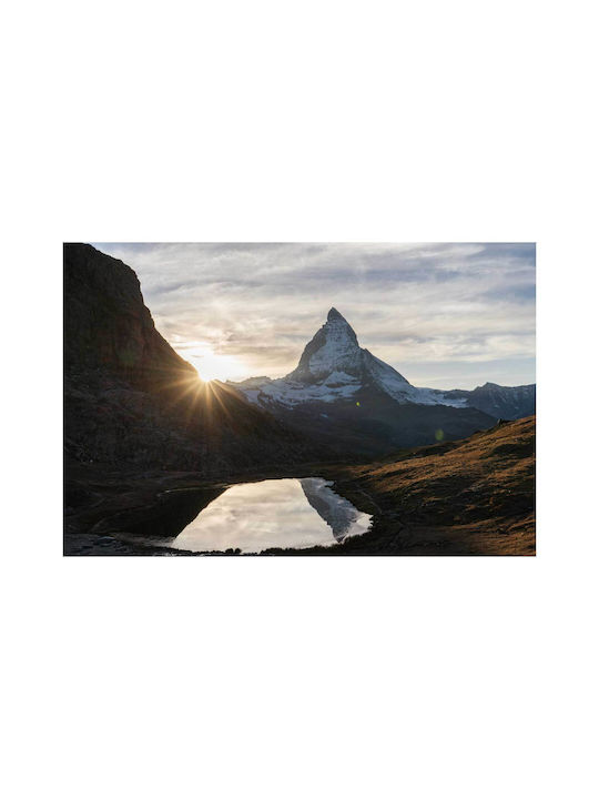 Gemälde Sunset Over Mountain Reflection Ηλιοβασίλεμα Πάνω Βουνό Αντανάκλαση 150x100