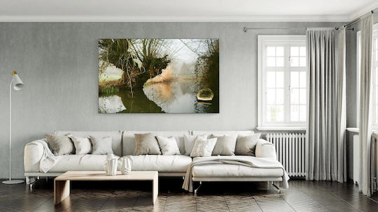 Painting Reflection An Old Tree By River Reflection Of An Old Tree Next To The River 100x70