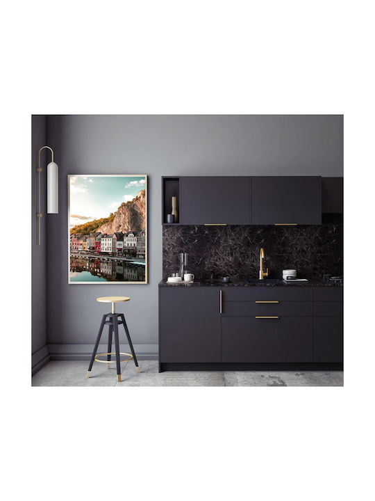 Panou Colorate Case Pe Malul Râului Multicolore 70x100