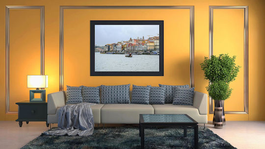 Painting Colorful Riverside Buildings Multicolored Buildings Next To The River 100x70