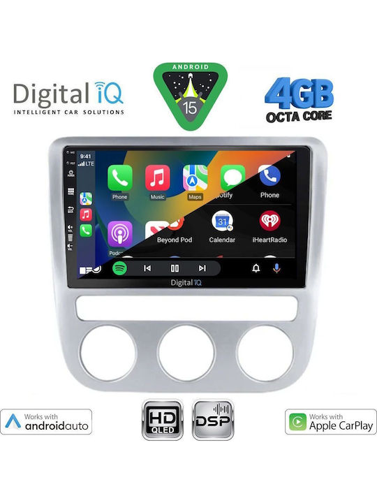 Digital IQ Auto-Audiosystem für Volkswagen Eos / Scirocco 2006 mit Klima (Bluetooth/USB/Eingebautes Wi-Fi / GPS / Apple CarPlay / Android Auto) mit Touchscreen 9"