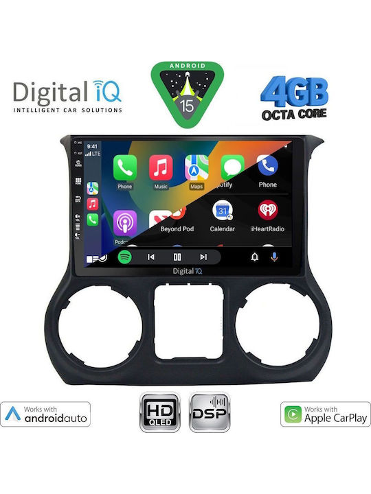 Digital IQ Car Audio System for Jeep Wrangler 2014-2017 Bluetooth USB WiFi GPS Apple CarPlay Android Auto with 10" Touch Screen
