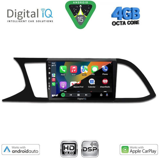 Digital IQ Car Audio System for Seat Leon 2012-2021 Bluetooth USB WiFi GPS Apple CarPlay Android Auto with 9" Touch Screen