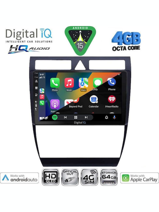 Digital IQ Car Audio System for Audi A6 1998-2005 Bluetooth USB WiFi GPS Apple CarPlay Android Auto with 9" Touch Screen