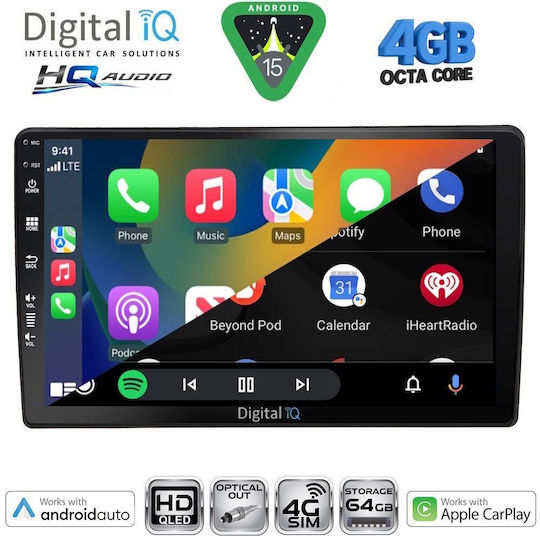 Digital IQ Ηχοσύστημα Αυτοκινήτου για Audi A4 2008-2015 (Bluetooth/USB/WiFi/GPS/Apple-Carplay/Android-Auto) με Οθόνη Αφής 10"
