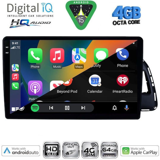 Digital IQ Ηχοσύστημα Αυτοκινήτου για Audi Q3 2012-2018 (Bluetooth/USB/WiFi/GPS/Apple-Carplay/Android-Auto) με Οθόνη Αφής 9"