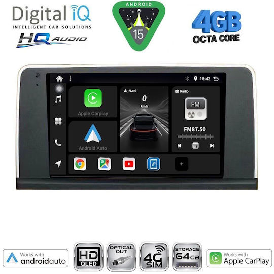 Digital IQ Ηχοσύστημα Αυτοκινήτου για BMW Σειρά 3 2005-2012 (Bluetooth/USB/WiFi/GPS/Apple-Carplay/Android-Auto) με Οθόνη Αφής 9"