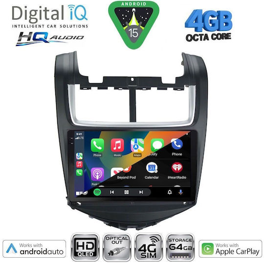 Digital IQ Car Audio System for Chevrolet Aveo 2014-2017 (Bluetooth/USB/WiFi/GPS/Apple CarPlay/Android Auto) with 9" Touch Screen
