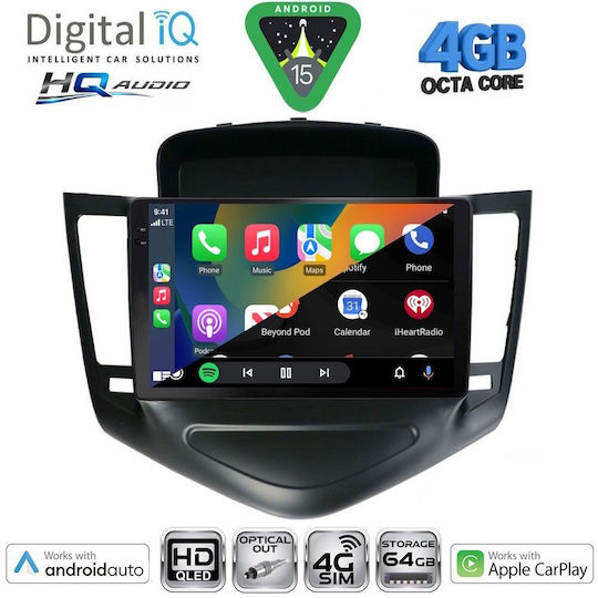 Digital IQ Car Audio System for Chevrolet Aveo 2014-2017 (Bluetooth/USB/WiFi/GPS/Apple CarPlay/Android Auto) with 9" Touch Screen